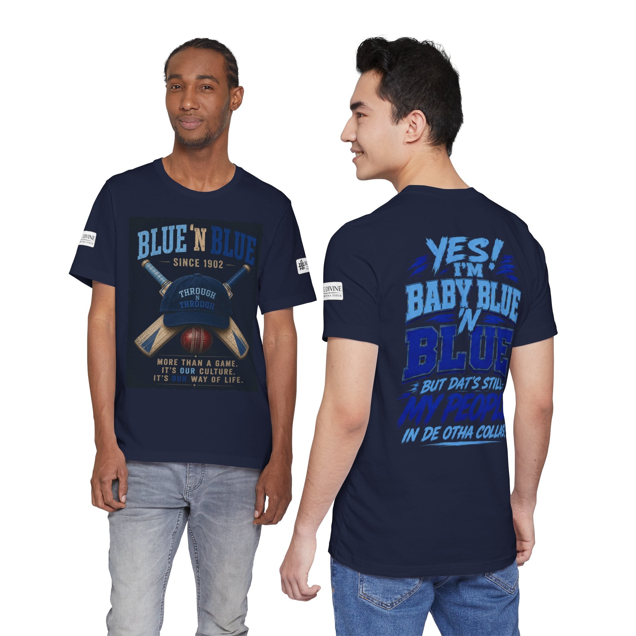 BE DIVINE™ Blue 'N Blue Since 1902 – Through 'N Through Heritage Tee