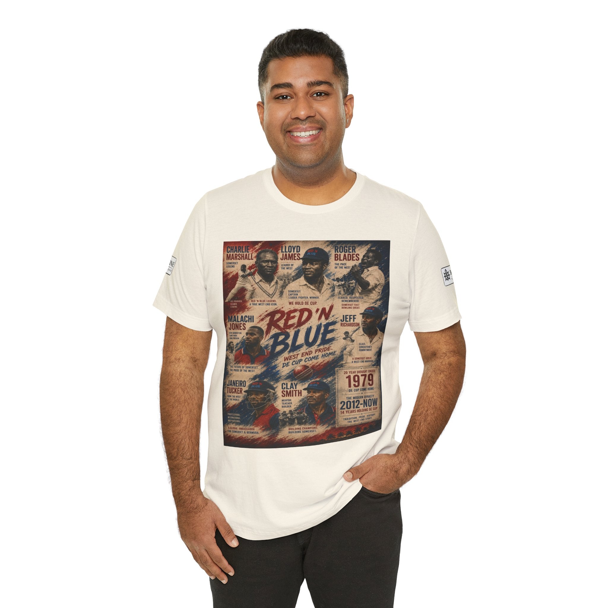 BE DIVINE™ Red ’N Blue Cricket Greats Tee