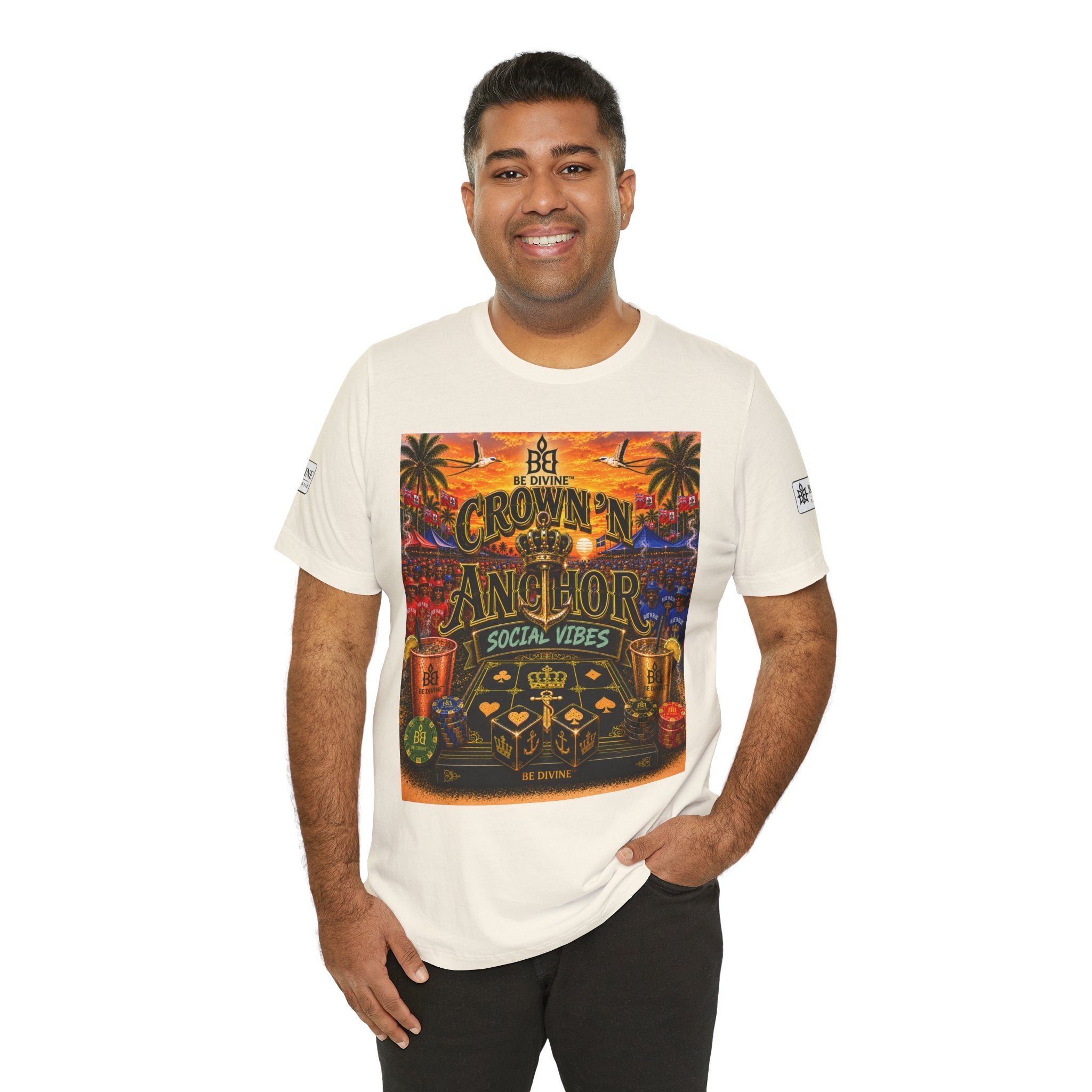 BE DIVINE™ Cup Match Social Vibes Tee – Crown 'N Anchor Edition