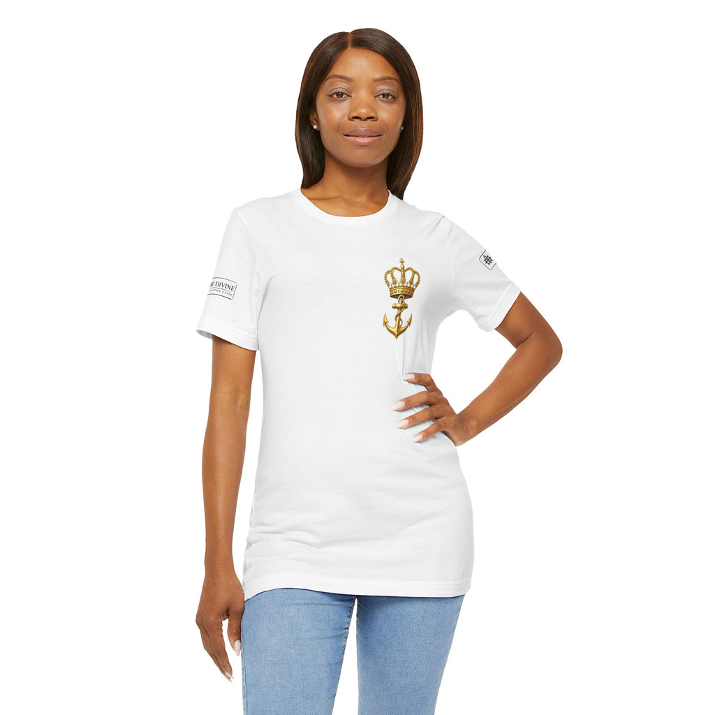 BE DIVINE™ Premium Minimal Crown 'N Anchor Tee – Black & Gold Edition