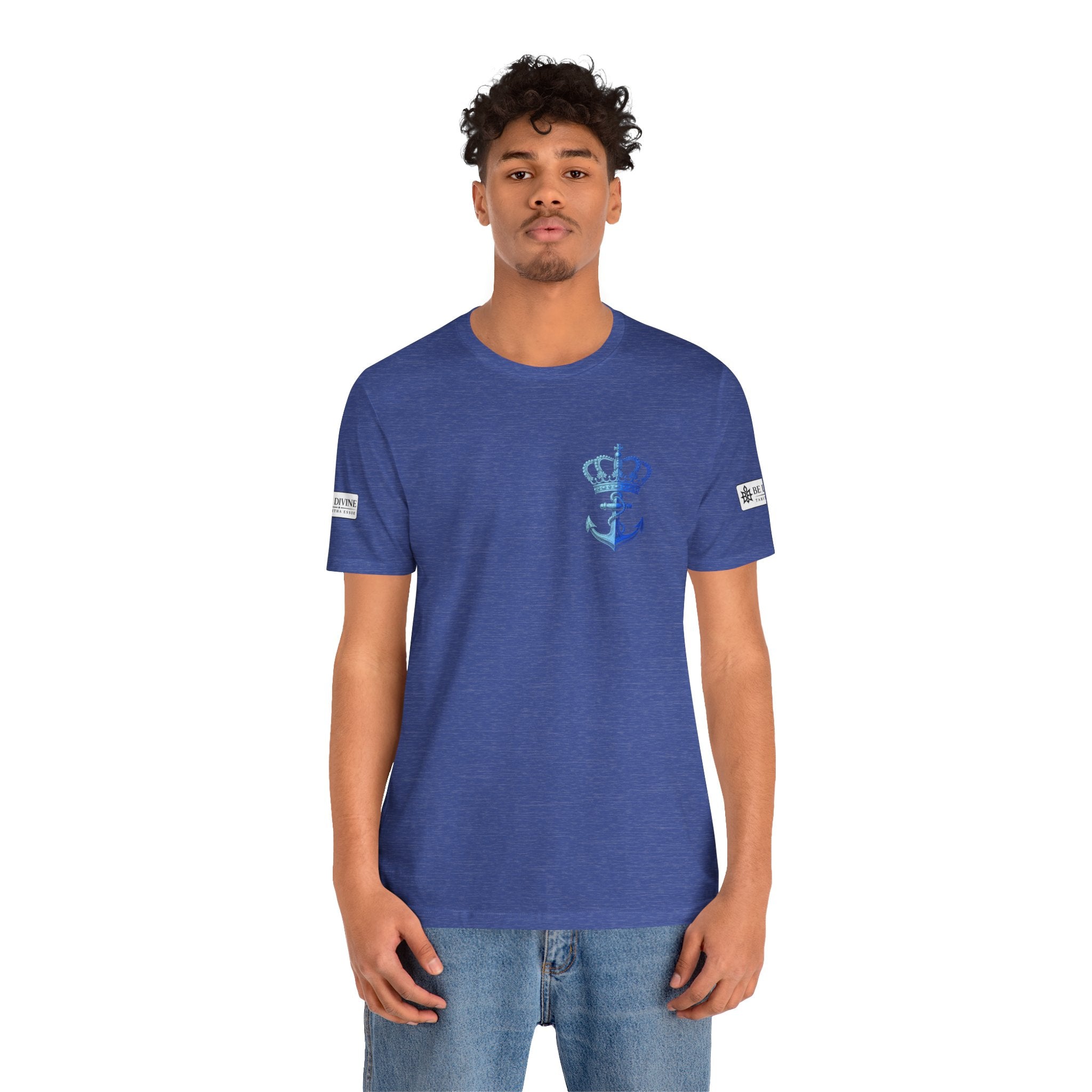 BE DIVINE™ Premium Minimal Crown 'N Anchor Tee – Blue 'N Blue Edition