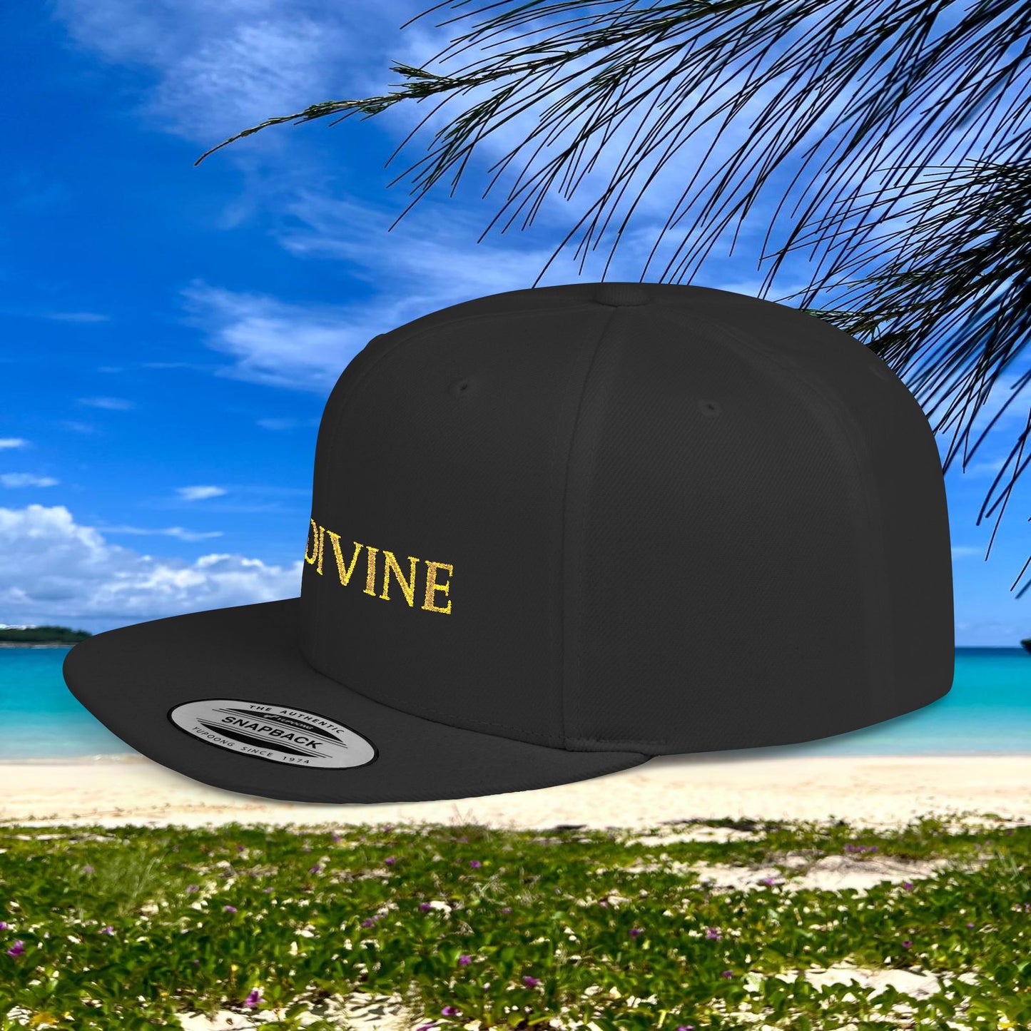 BE DIVINE™ Premium Snapback Cap – Embroidered Gold