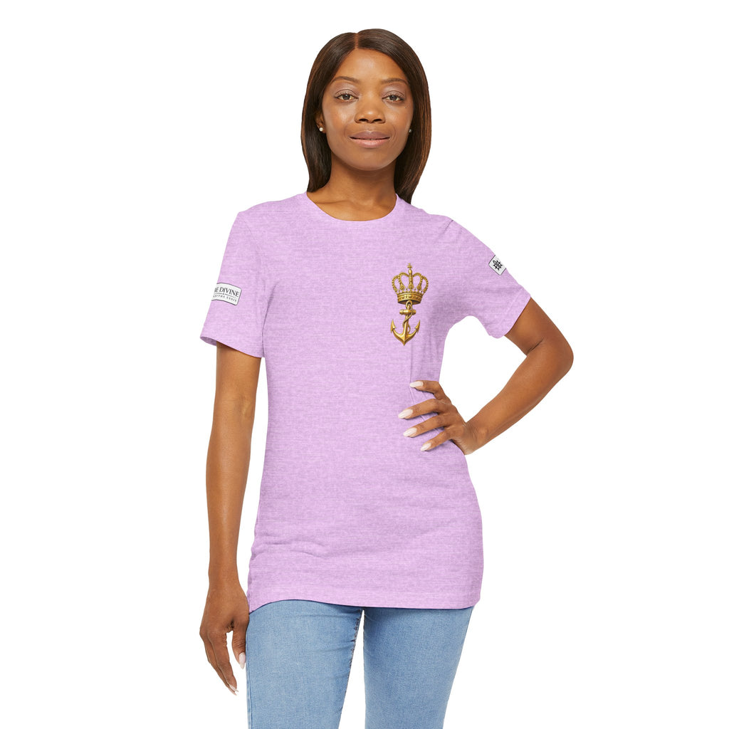 BE DIVINE™ Premium Minimal Crown 'N Anchor Tee – Black & Gold Edition