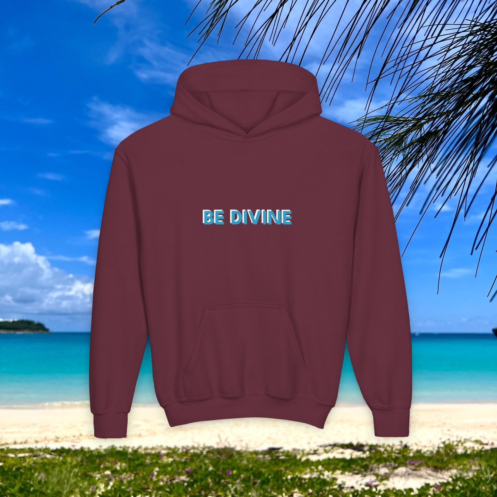 BE DIVINE™ Youth Hoodie – Gender Neutral, Soft Cotton, Inspirational Print (Youth S–XL)