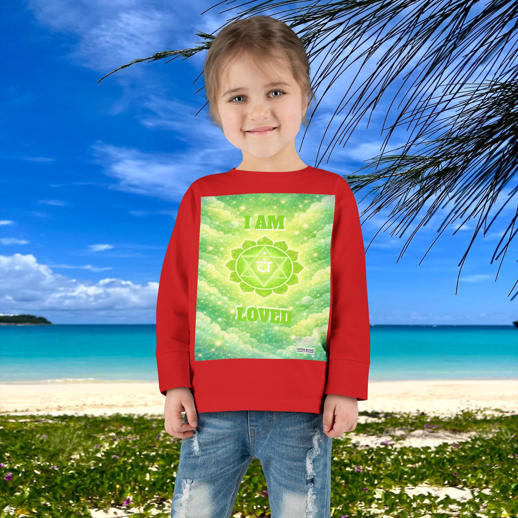BE DIVINE™ Heart Chakra Toddler Long Sleeve Tee | Love & Compassion Affirmation Shirt