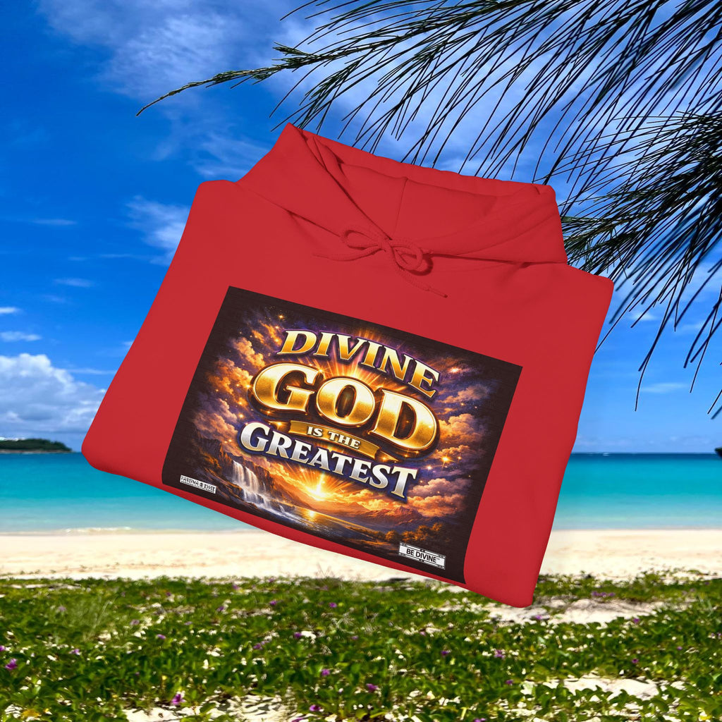 BE DIVINE™ Unisex Heavy Blend Hoodie – Divine God Is the Greatest Faith Statement Sweatshirt