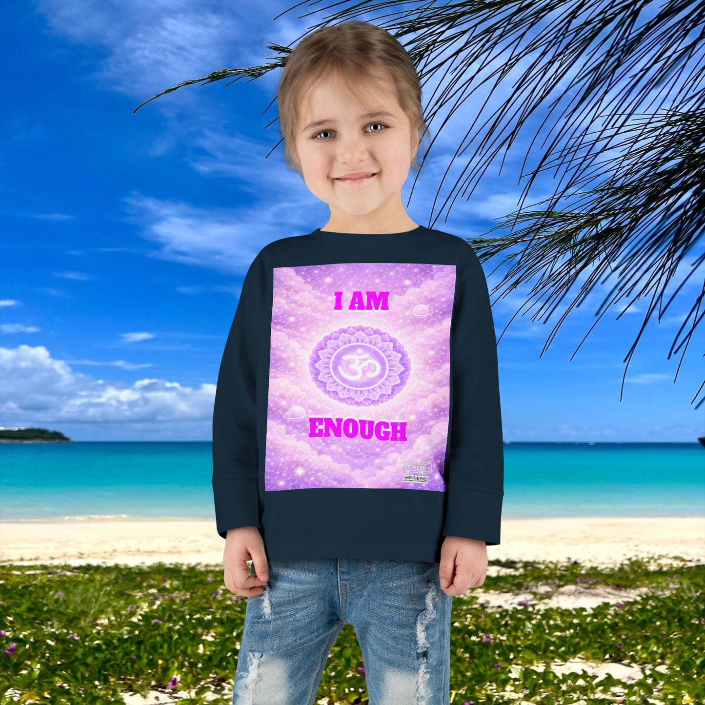 BE DIVINE™ Crown Chakra Toddler Long Sleeve Tee | Worthiness & Inner Peace Shirt