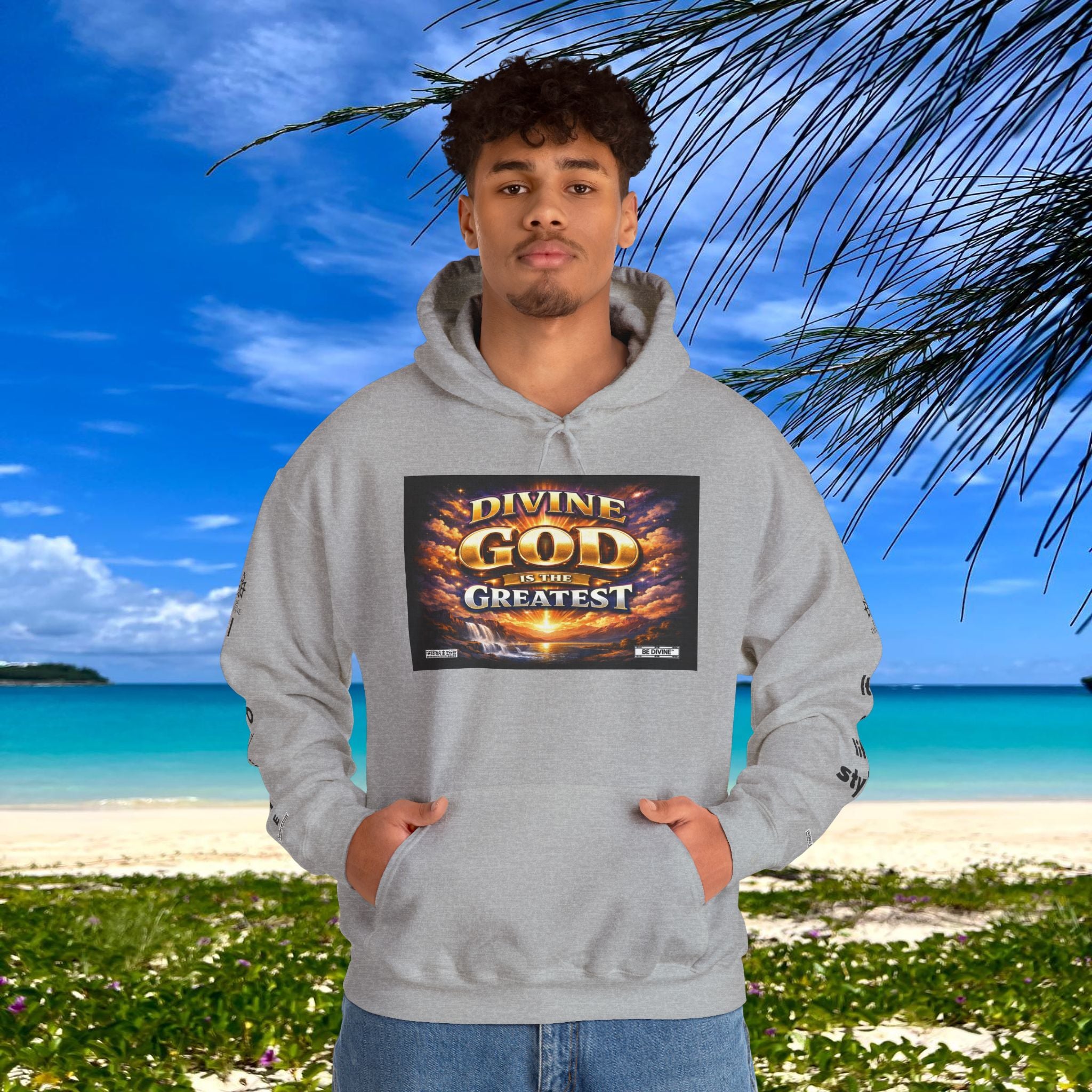 BE DIVINE™ Unisex Heavy Blend Hoodie – Divine God Is the Greatest Faith Statement Sweatshirt