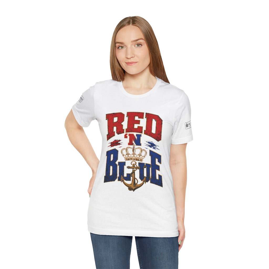 BE DIVINE™ RED 'N BLUE Tee – Crown 'N Anchor Edition