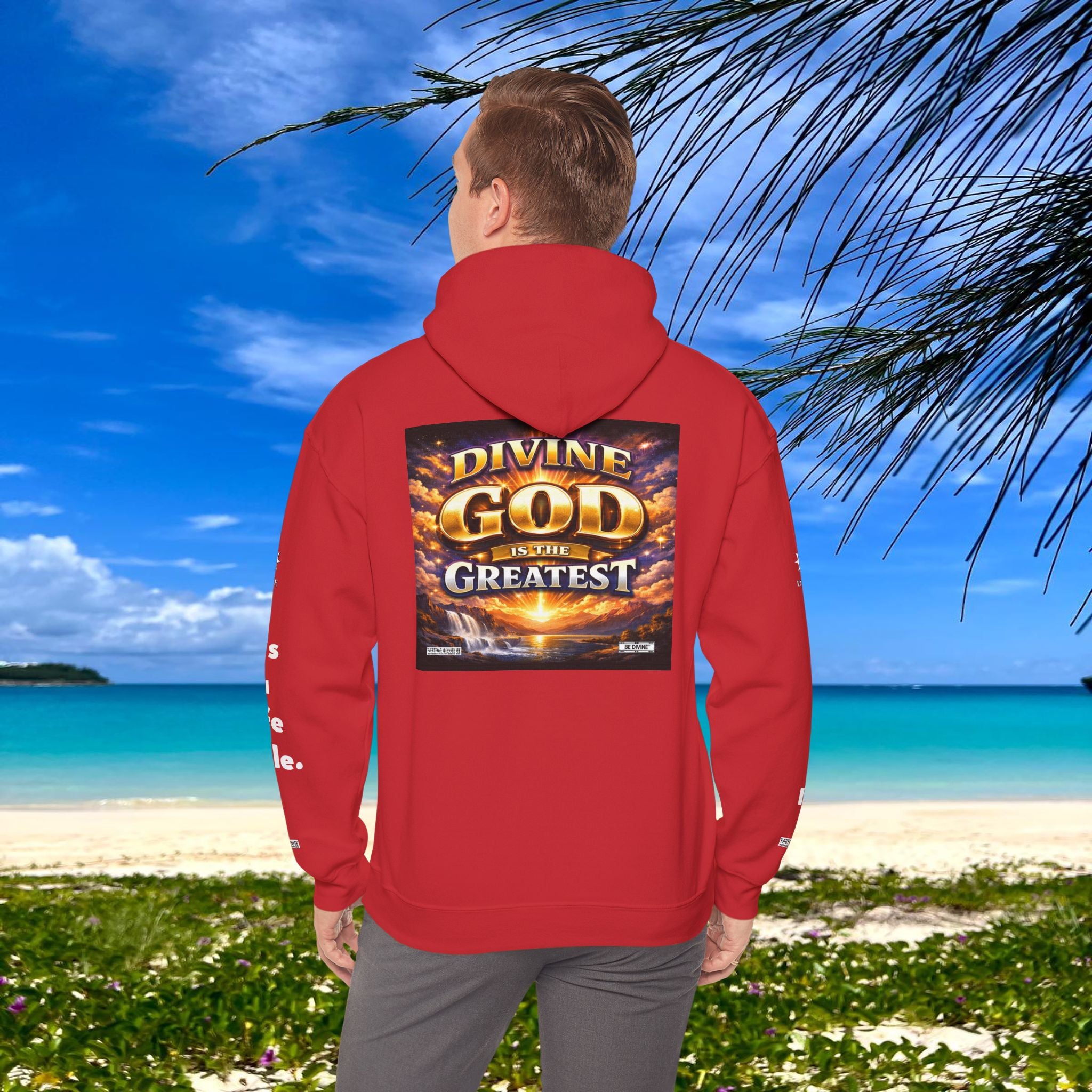 BE DIVINE™ Unisex Heavy Blend Hoodie – Divine God Is the Greatest Faith Statement Sweatshirt