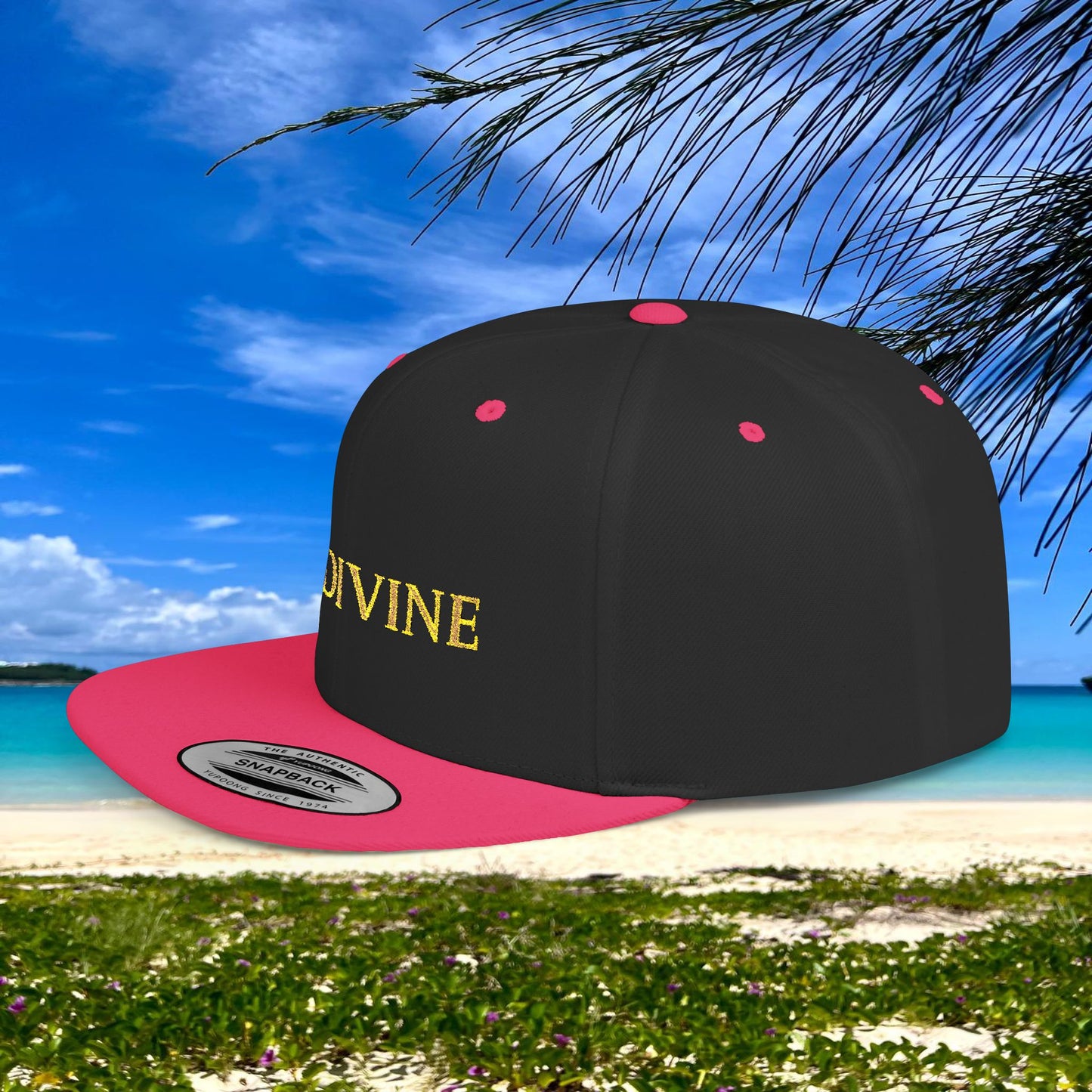 BE DIVINE™ Premium Snapback Cap – Embroidered Gold