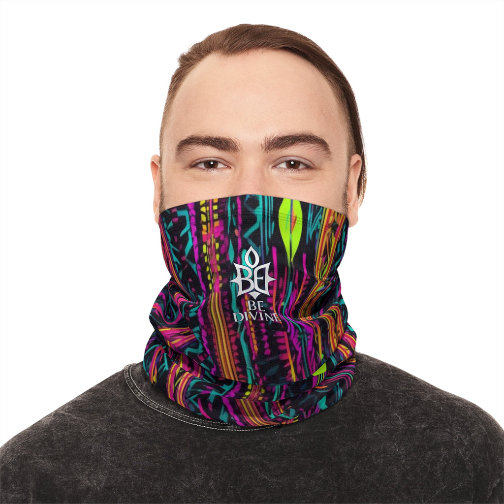 BE DIVINE™ Abstract Neon Winter Neck Gaiter with Drawstring - by Tabitha Essie