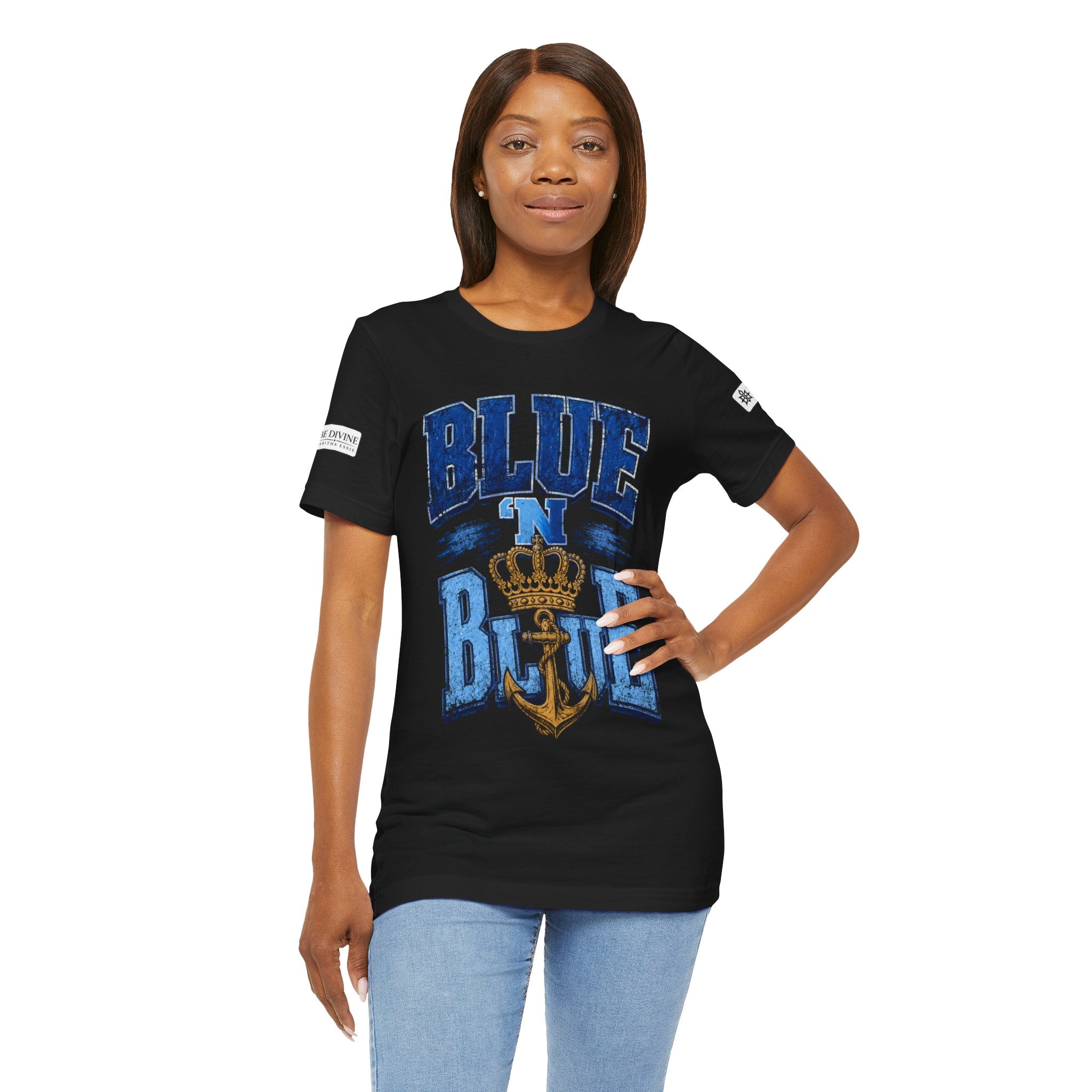 BE DIVINE™ BLUE 'N BLUE T-Shirt – Crown 'N Anchor Edition