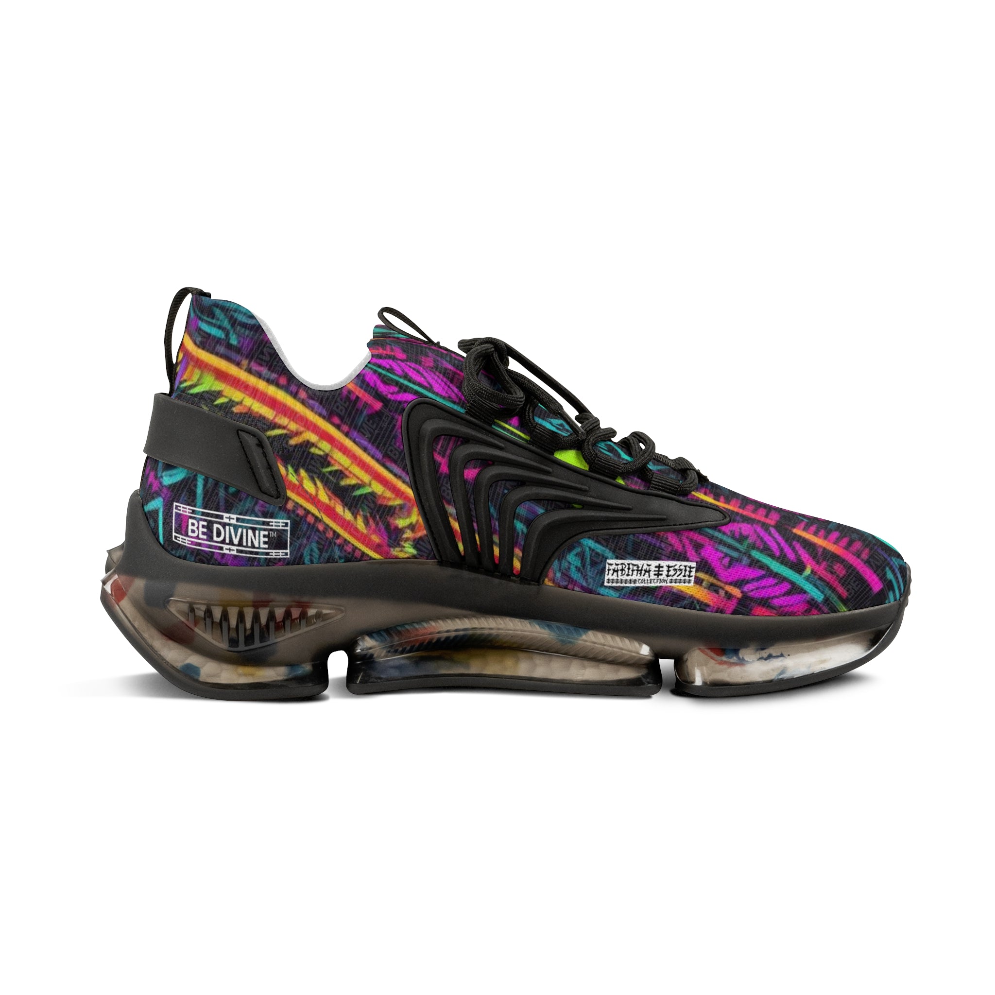 BE DIVINE™ Abstract Neon Men’s Mesh Sneakers - Streetwear Trainers by Tabitha Essie
