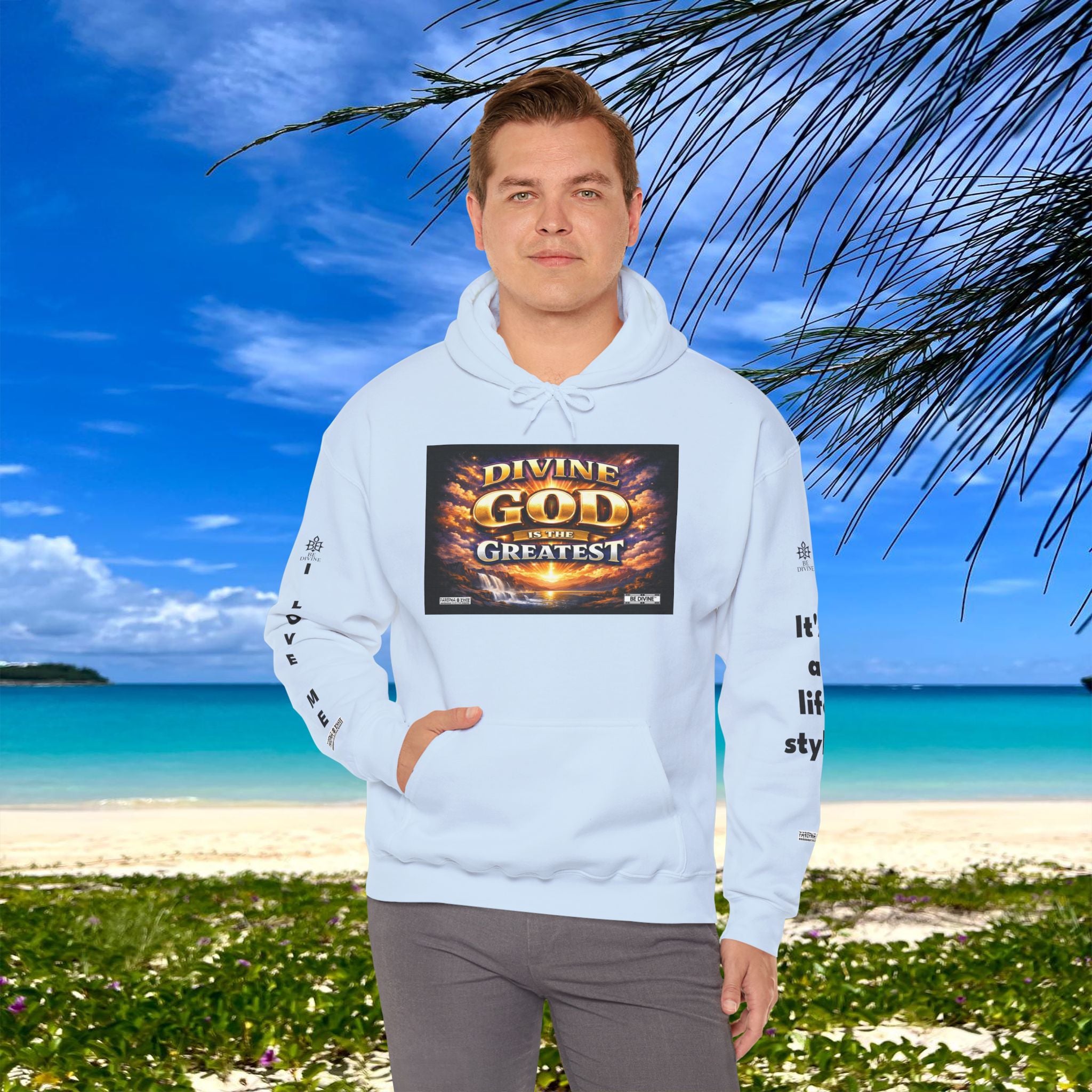 BE DIVINE™ Unisex Heavy Blend Hoodie – Divine God Is the Greatest Faith Statement Sweatshirt
