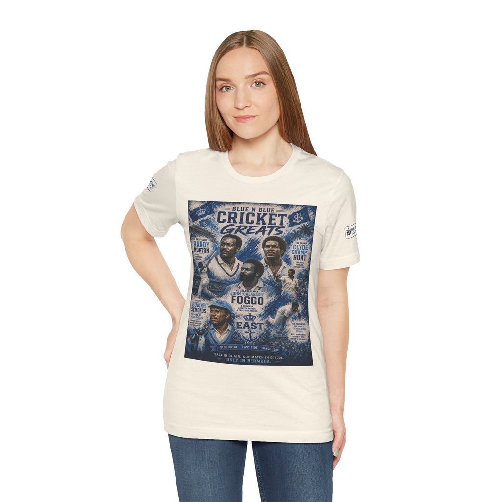 BE DIVINE™ Blue 'N Blue Cricket Greats Heritage Tee – Front & Back Collector Edition