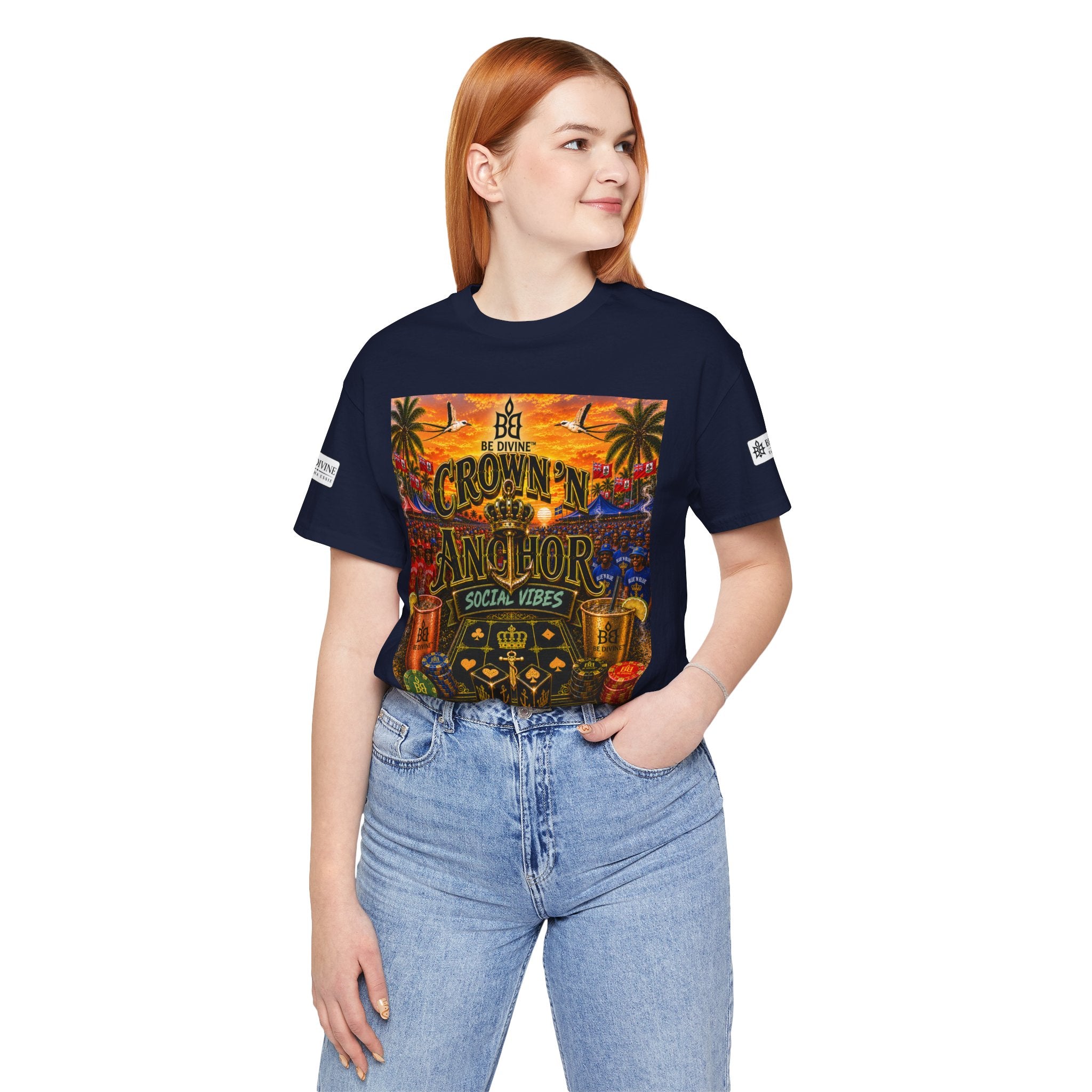 BE DIVINE™ Cup Match Social Vibes Tee – Crown 'N Anchor Edition