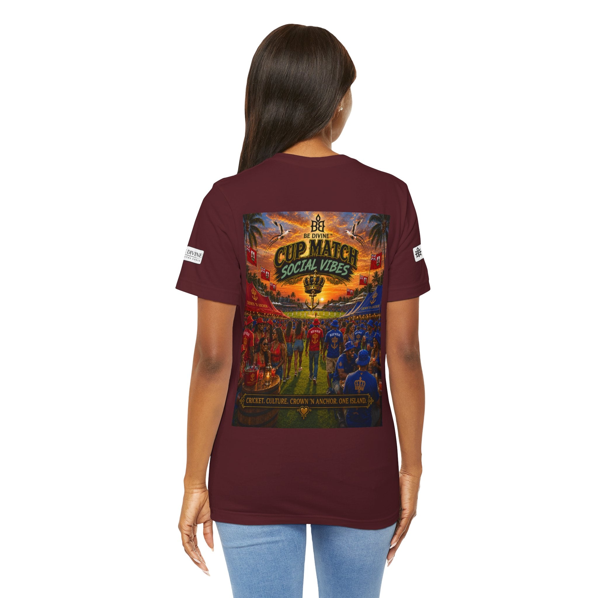 BE DIVINE™ Cup Match Social Vibes Tee – Crown 'N Anchor Edition