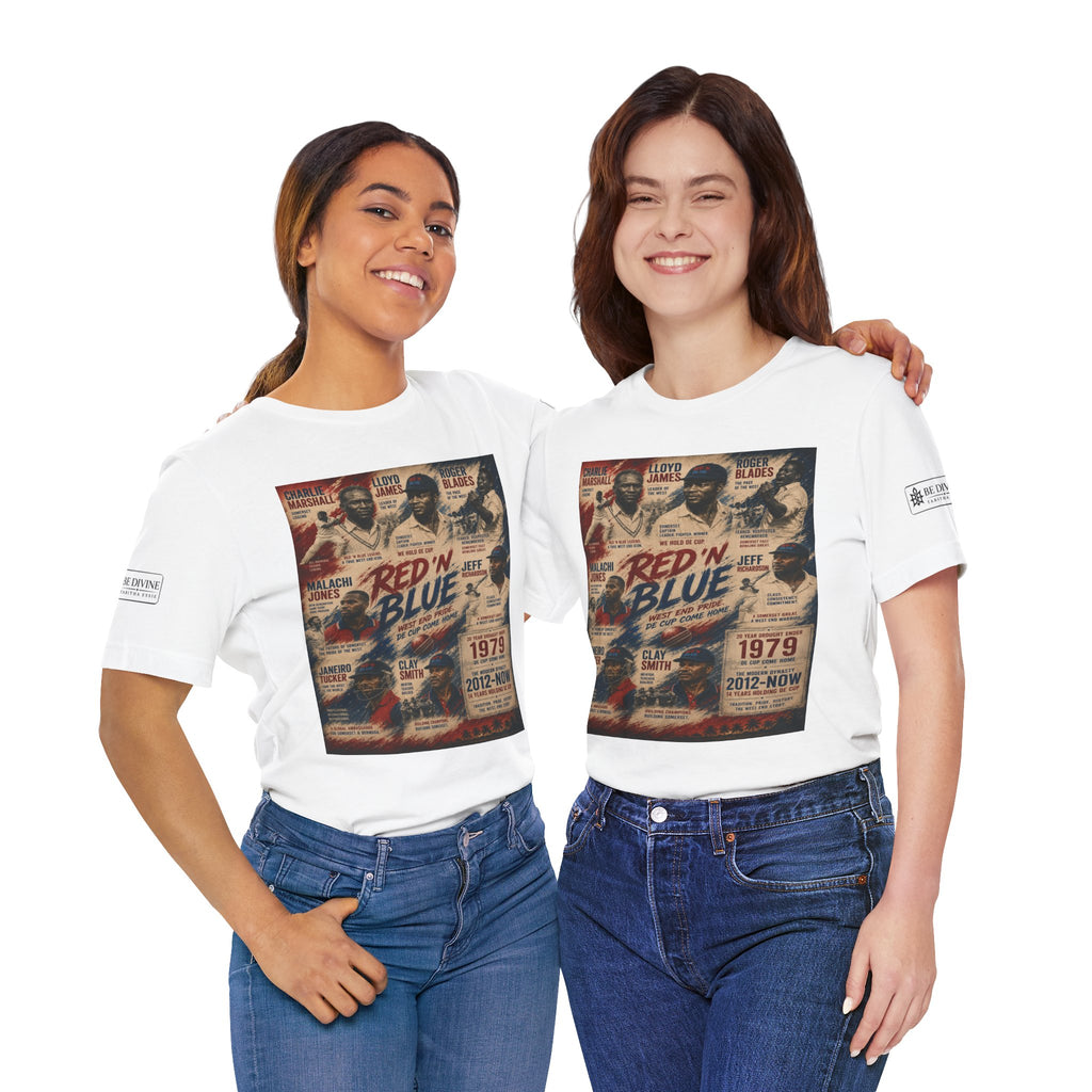 BE DIVINE™ Red ’N Blue Cricket Greats Tee
