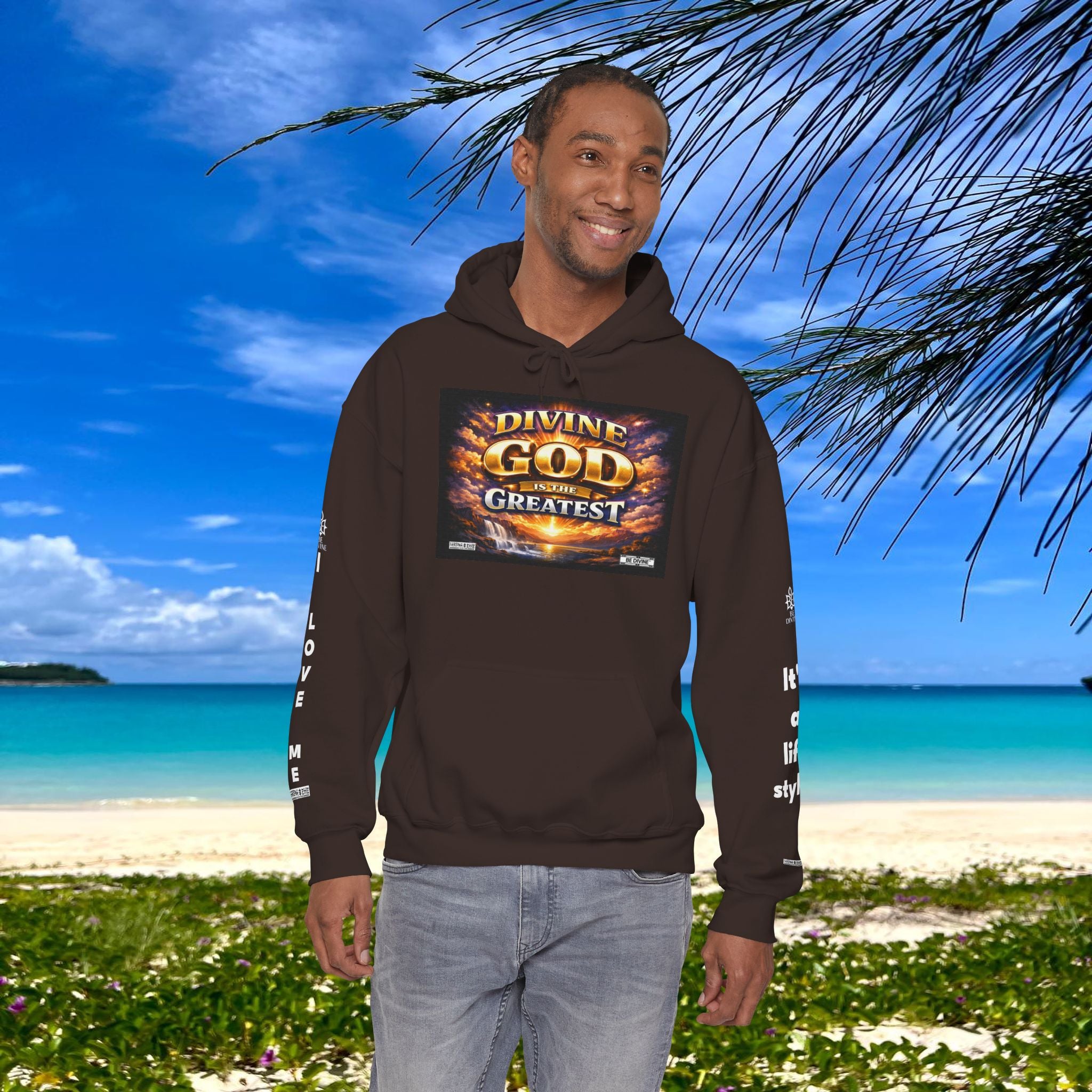 BE DIVINE™ Unisex Heavy Blend Hoodie – Divine God Is the Greatest Faith Statement Sweatshirt
