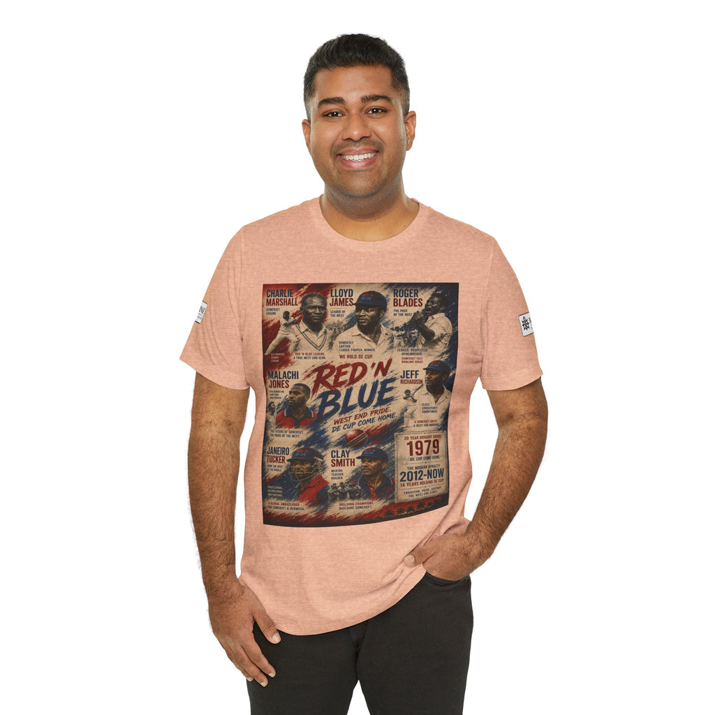 BE DIVINE™ Red ’N Blue Cricket Greats Tee