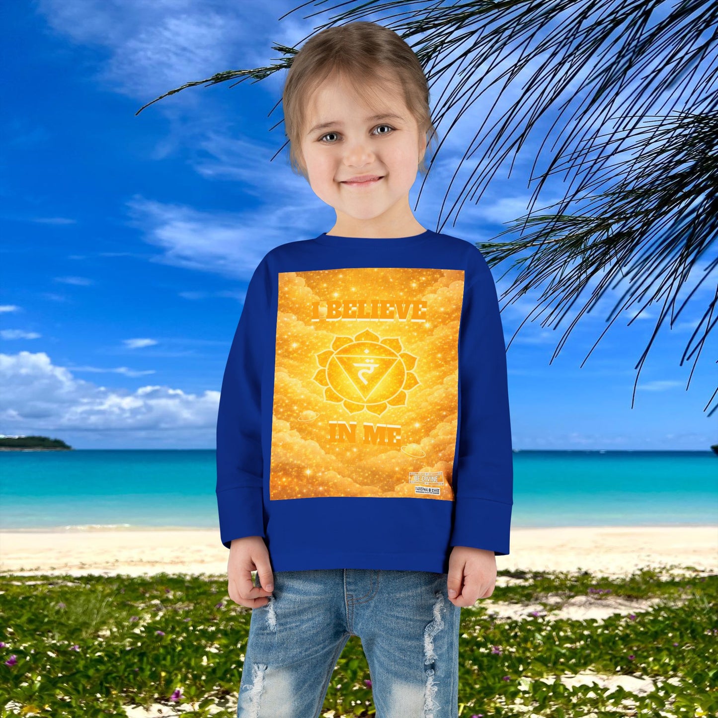 BE DIVINE™ Solar Plexus Toddler Long Sleeve Tee | Confidence & Empowerment Chakra Shirt