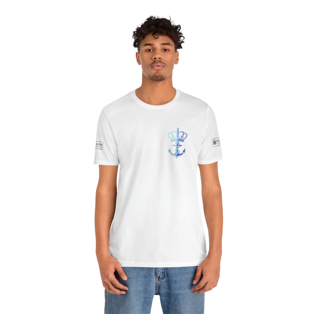 BE DIVINE™ Premium Minimal Crown 'N Anchor Tee – Blue 'N Blue Edition