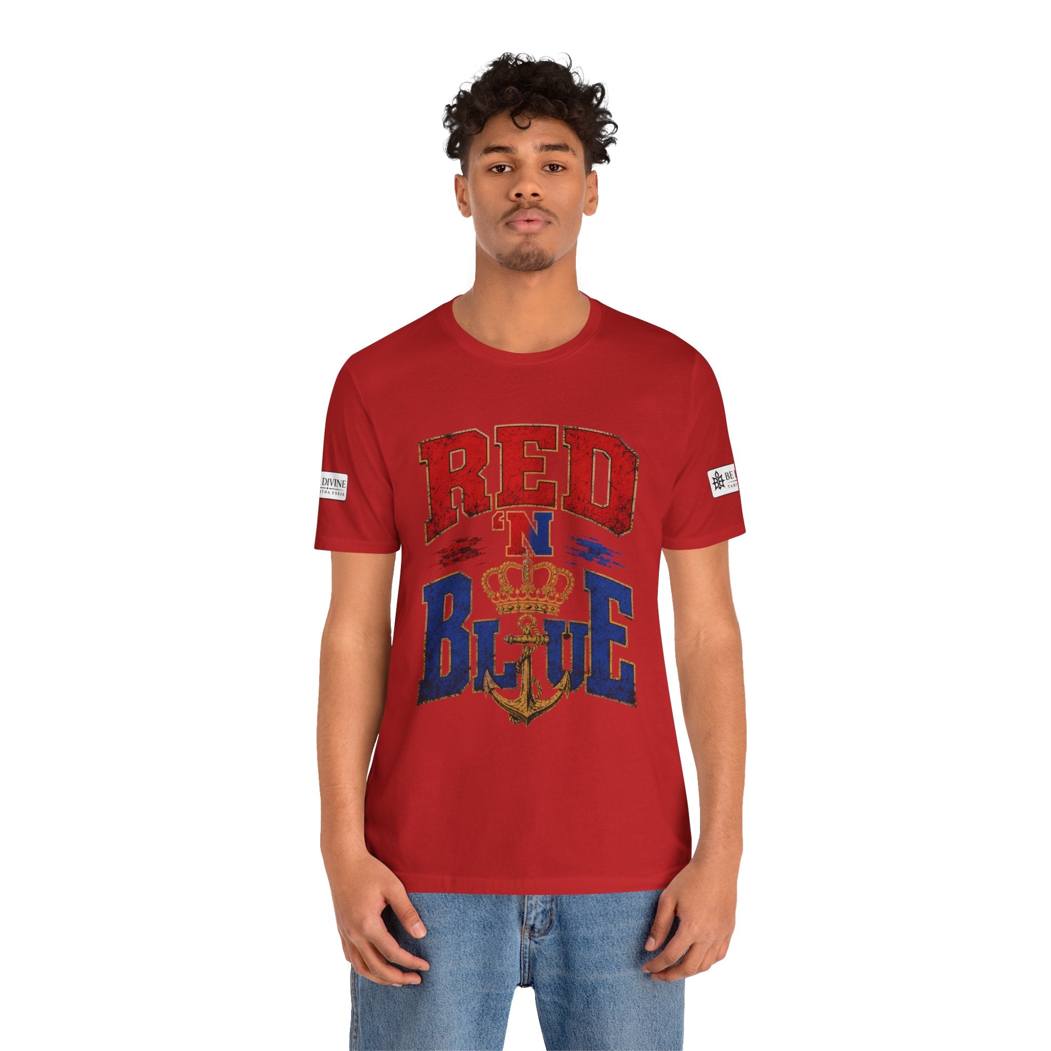 BE DIVINE™ RED 'N BLUE Tee – Crown 'N Anchor Edition
