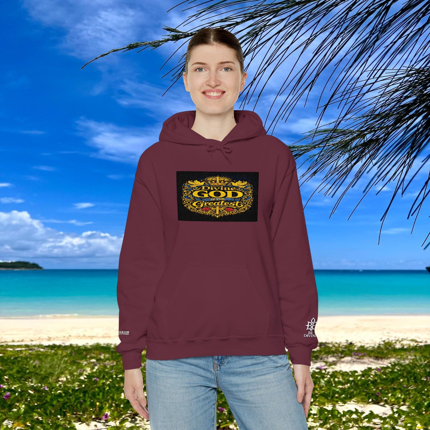 BE DIVINE™ “Divine God Is the Greatest” Embroidered Unisex Hoodie