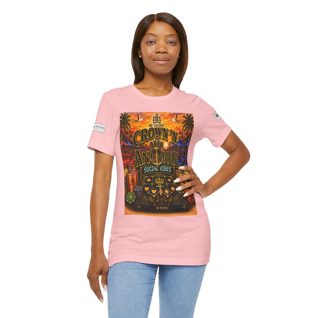 BE DIVINE™ Cup Match Social Vibes Tee – Crown 'N Anchor Edition