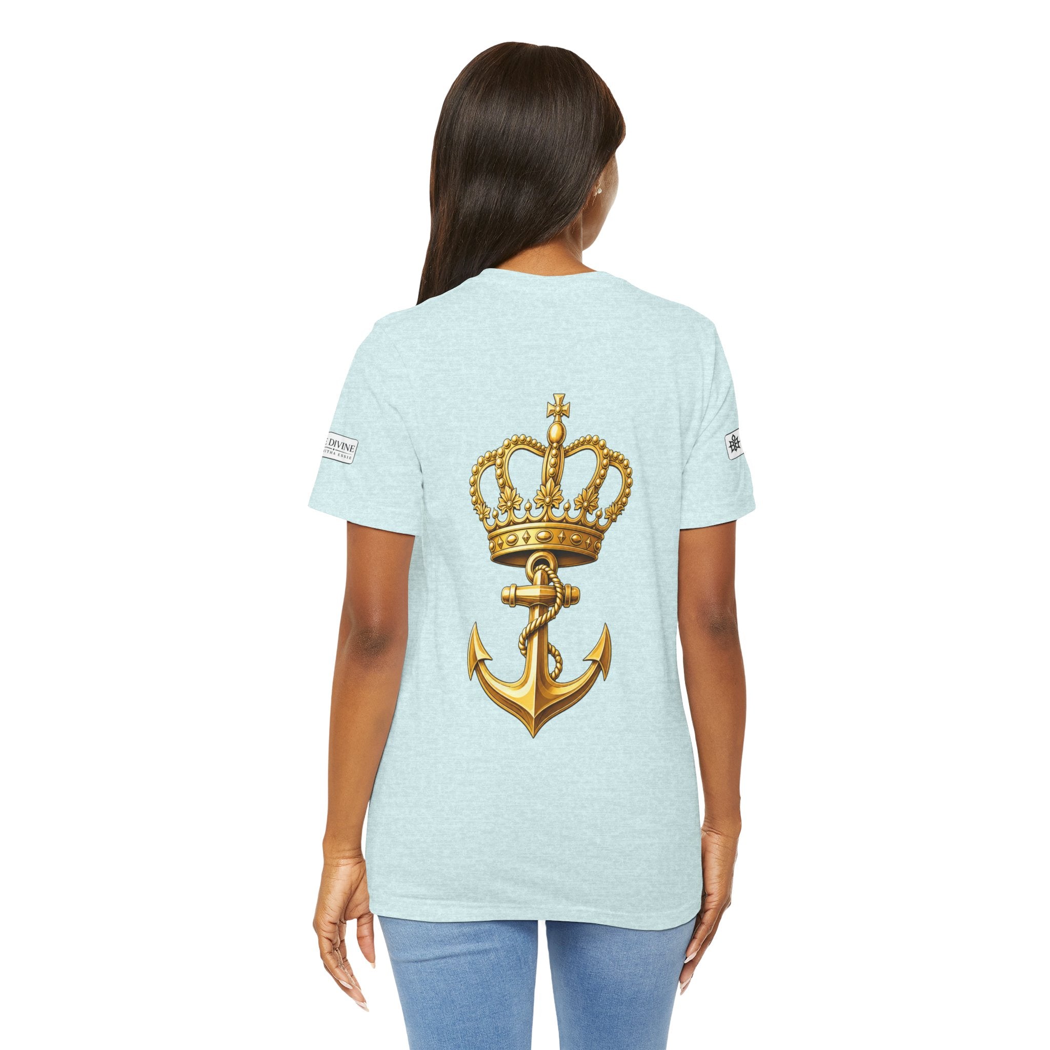 BE DIVINE™ Premium Minimal Crown 'N Anchor Tee – Black & Gold Edition
