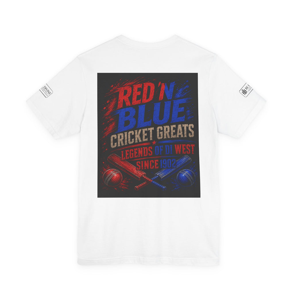 BE DIVINE™ Red ’N Blue Cricket Greats Tee