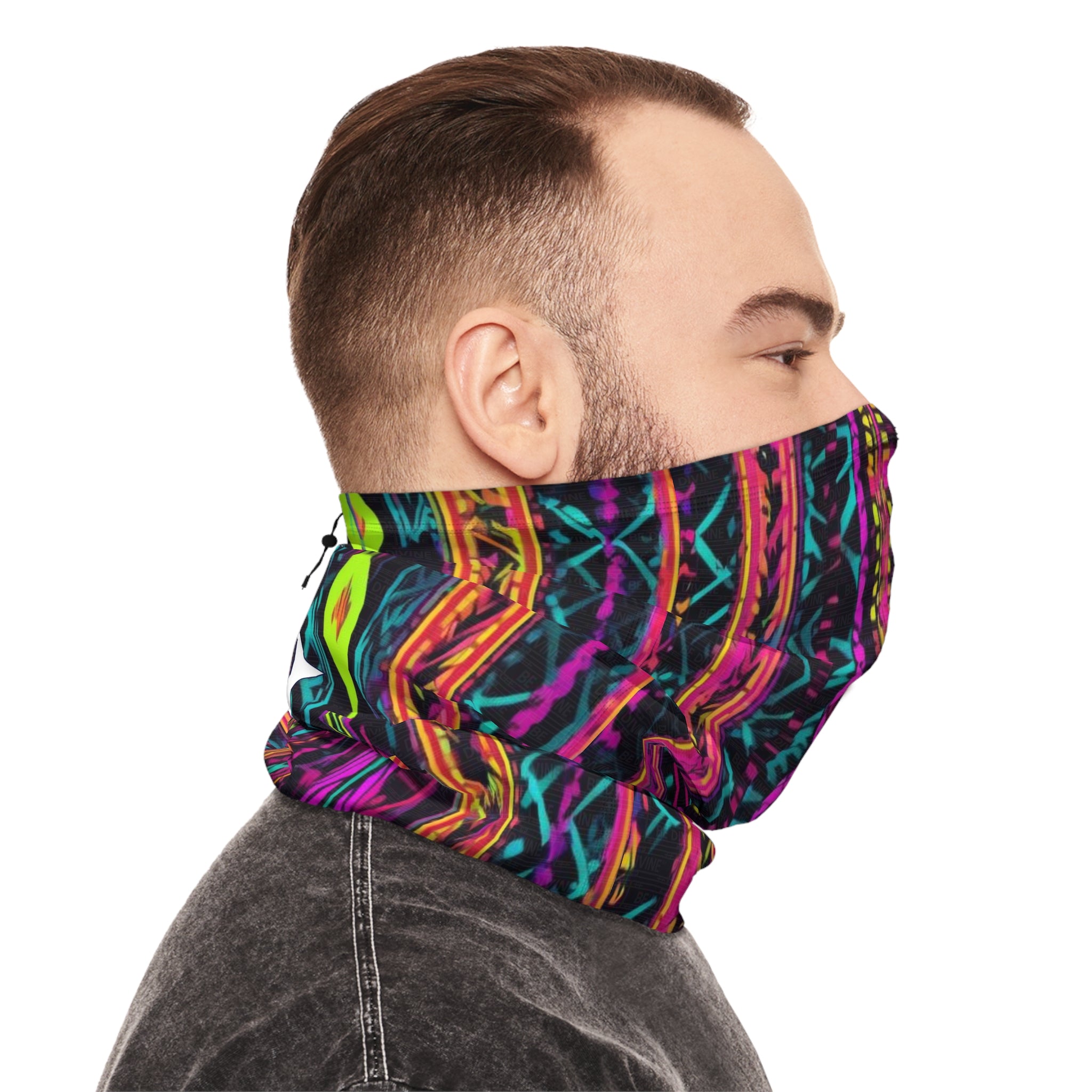 BE DIVINE™ Abstract Neon Winter Neck Gaiter with Drawstring - by Tabitha Essie