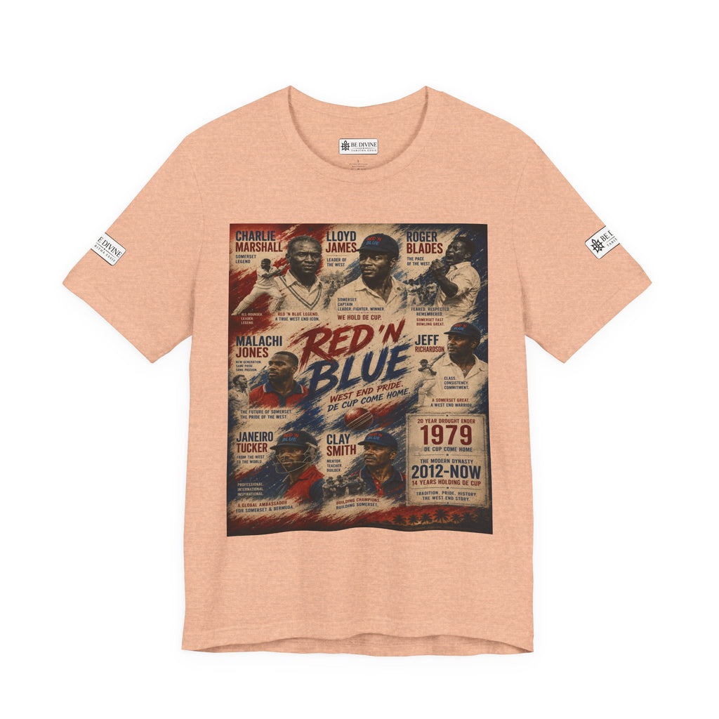 BE DIVINE™ Red ’N Blue Cricket Greats Tee