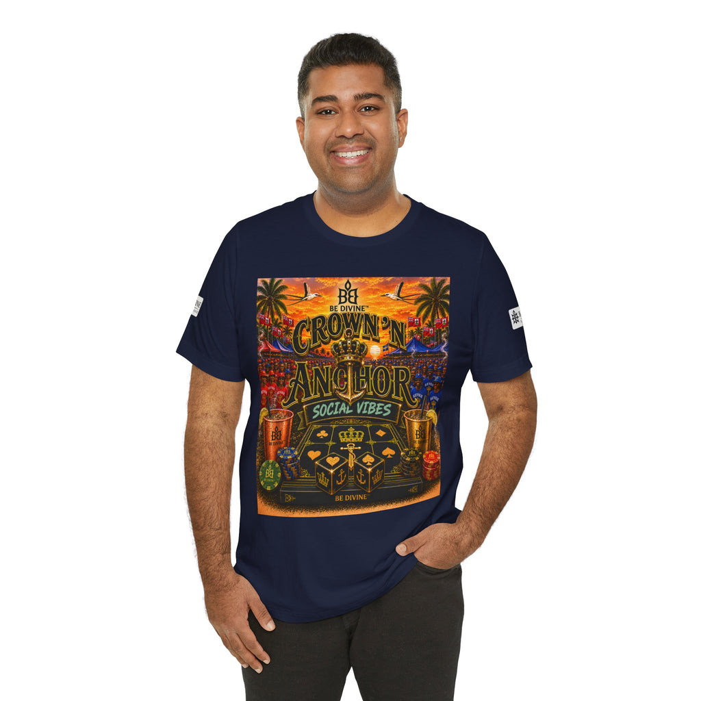 BE DIVINE™ Cup Match Social Vibes Tee – Crown 'N Anchor Edition