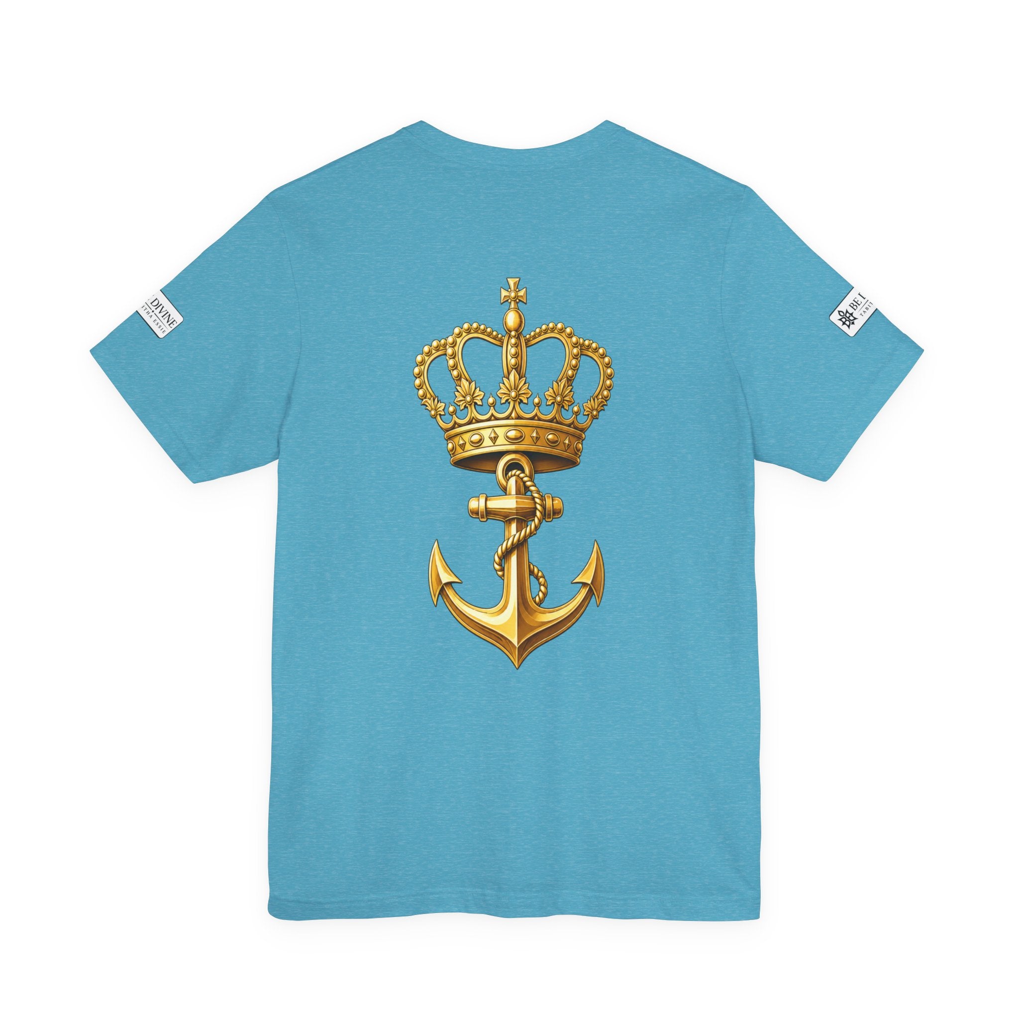 BE DIVINE™ Premium Minimal Crown 'N Anchor Tee – Black & Gold Edition
