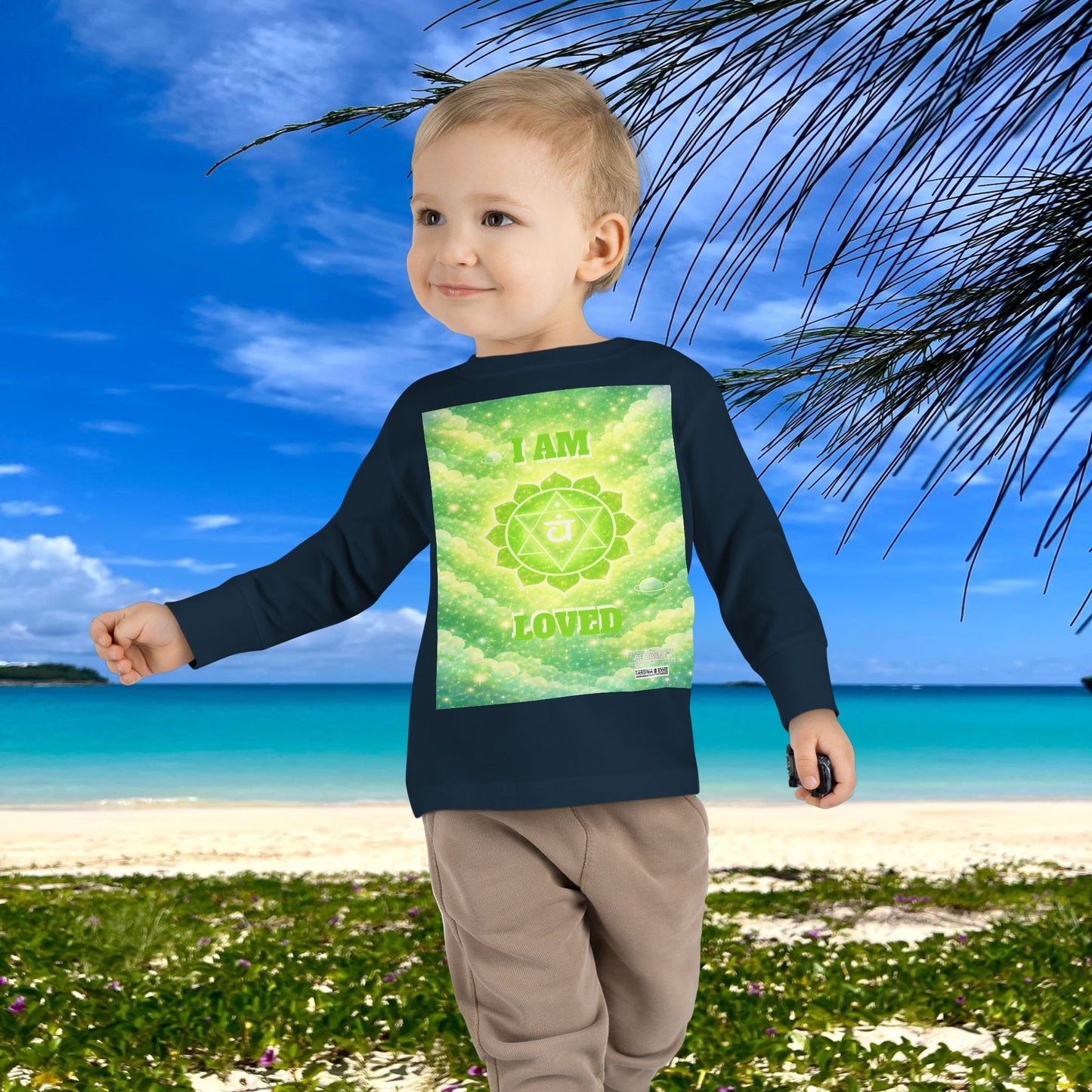 BE DIVINE™ Heart Chakra Toddler Long Sleeve Tee | Love & Compassion Affirmation Shirt