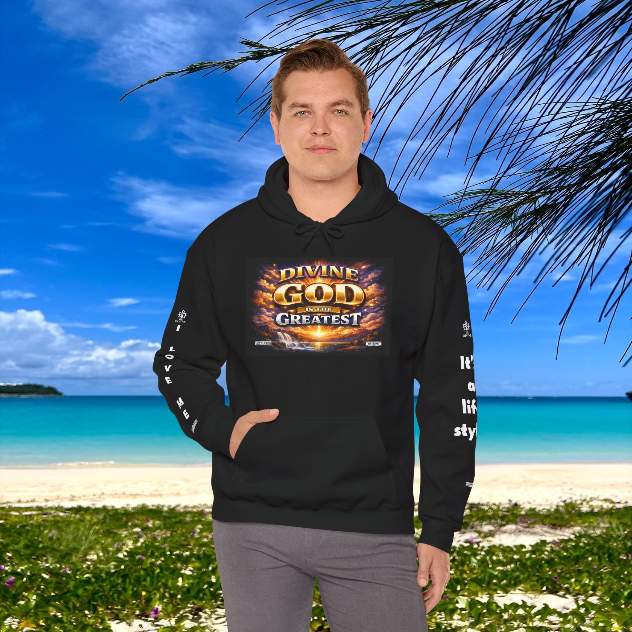 BE DIVINE™ Unisex Heavy Blend Hoodie – Divine God Is the Greatest Faith Statement Sweatshirt