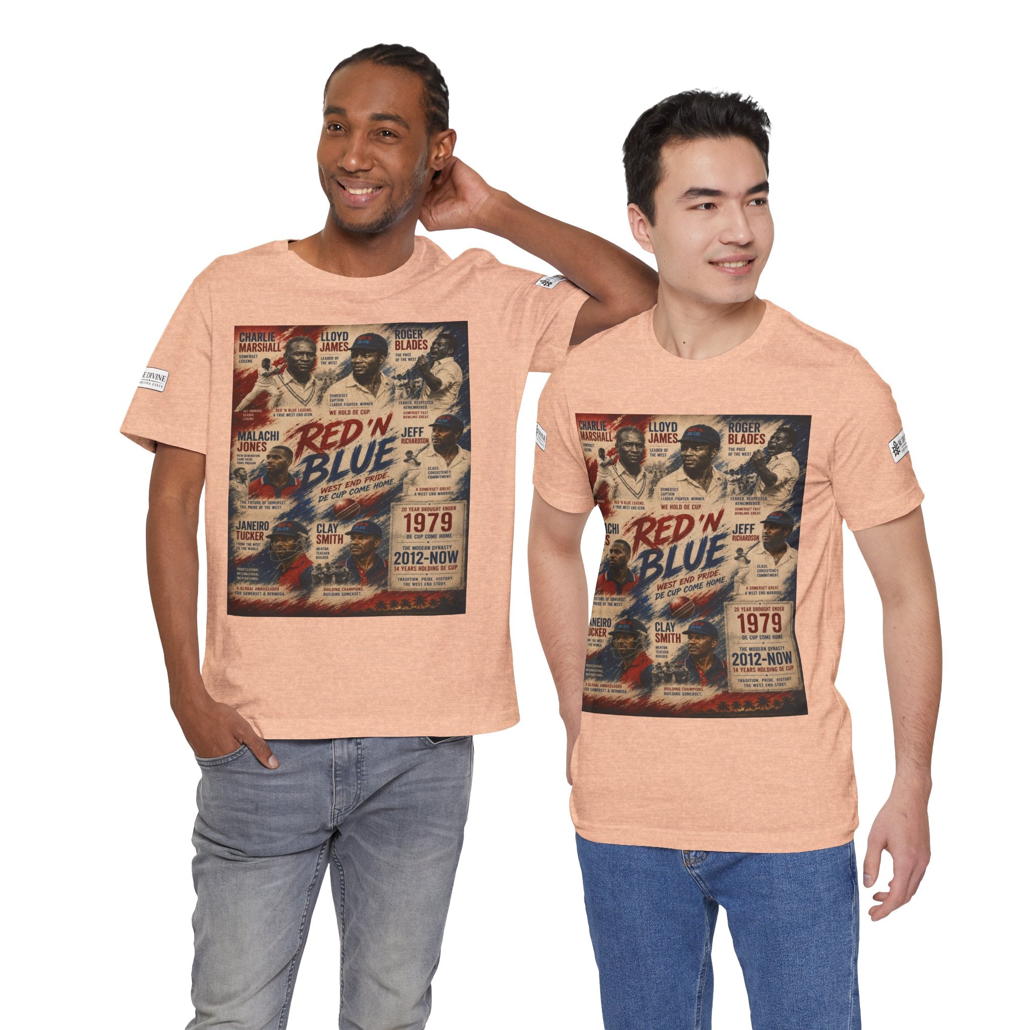 BE DIVINE™ Red ’N Blue Cricket Greats Tee