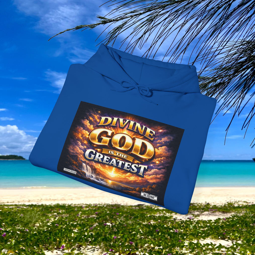 BE DIVINE™ Unisex Heavy Blend Hoodie – Divine God Is the Greatest Faith Statement Sweatshirt