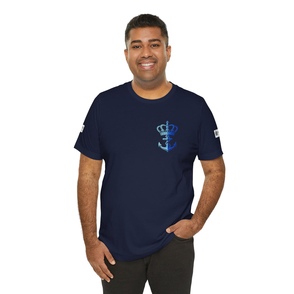 BE DIVINE™ Premium Minimal Crown 'N Anchor Tee – Blue 'N Blue Edition