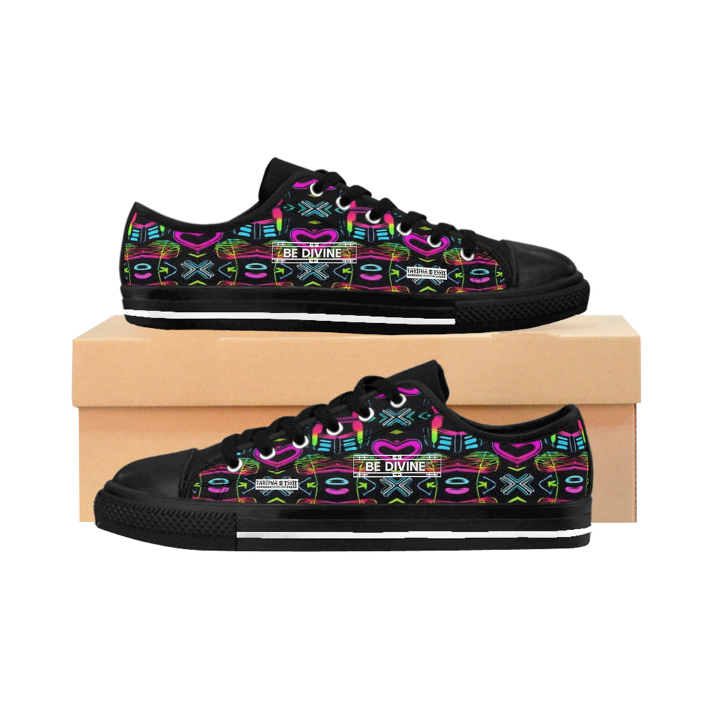 Neon Heart Flow Low-Top Sneakers - BE Divine™ Designed by Tabitha Essie
