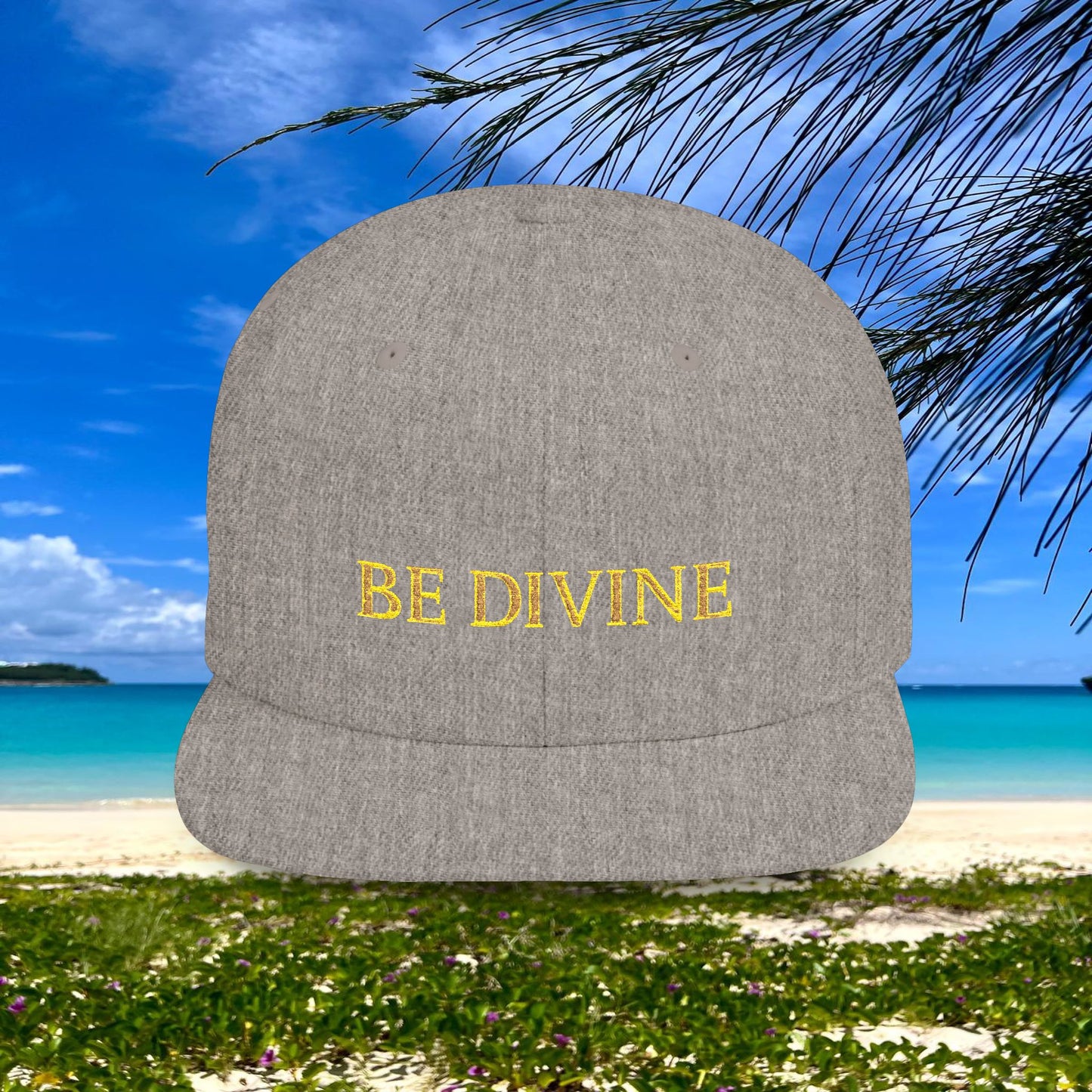 BE DIVINE™ Premium Snapback Cap – Embroidered Gold