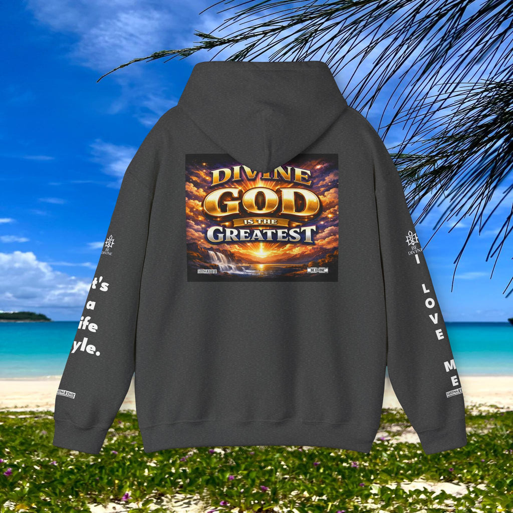 BE DIVINE™ Unisex Heavy Blend Hoodie – Divine God Is the Greatest Faith Statement Sweatshirt