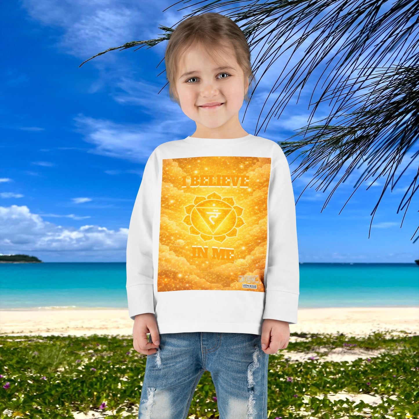BE DIVINE™ Solar Plexus Toddler Long Sleeve Tee | Confidence & Empowerment Chakra Shirt