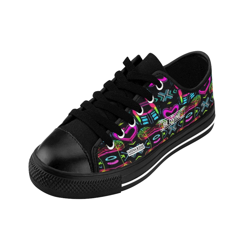 Neon Heart Flow Low-Top Sneakers - BE Divine™ Designed by Tabitha Essie