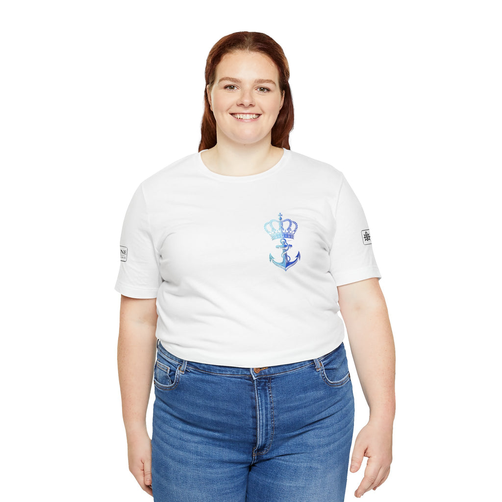 BE DIVINE™ Premium Minimal Crown 'N Anchor Tee – Blue 'N Blue Edition
