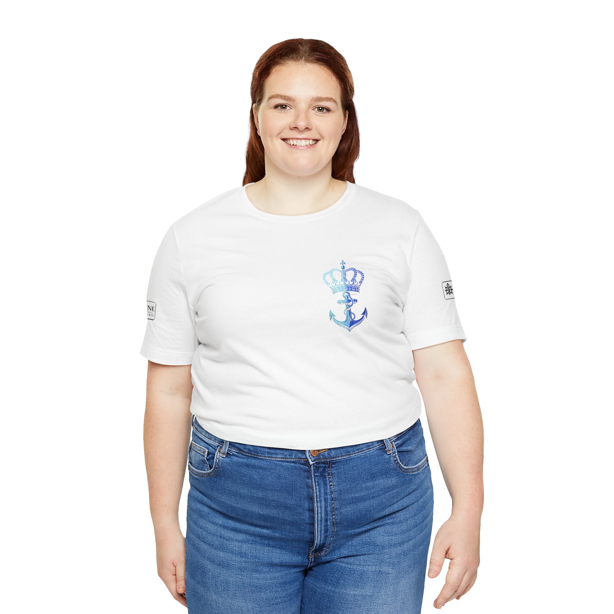 BE DIVINE™ Premium Minimal Crown 'N Anchor Tee – Blue 'N Blue Edition