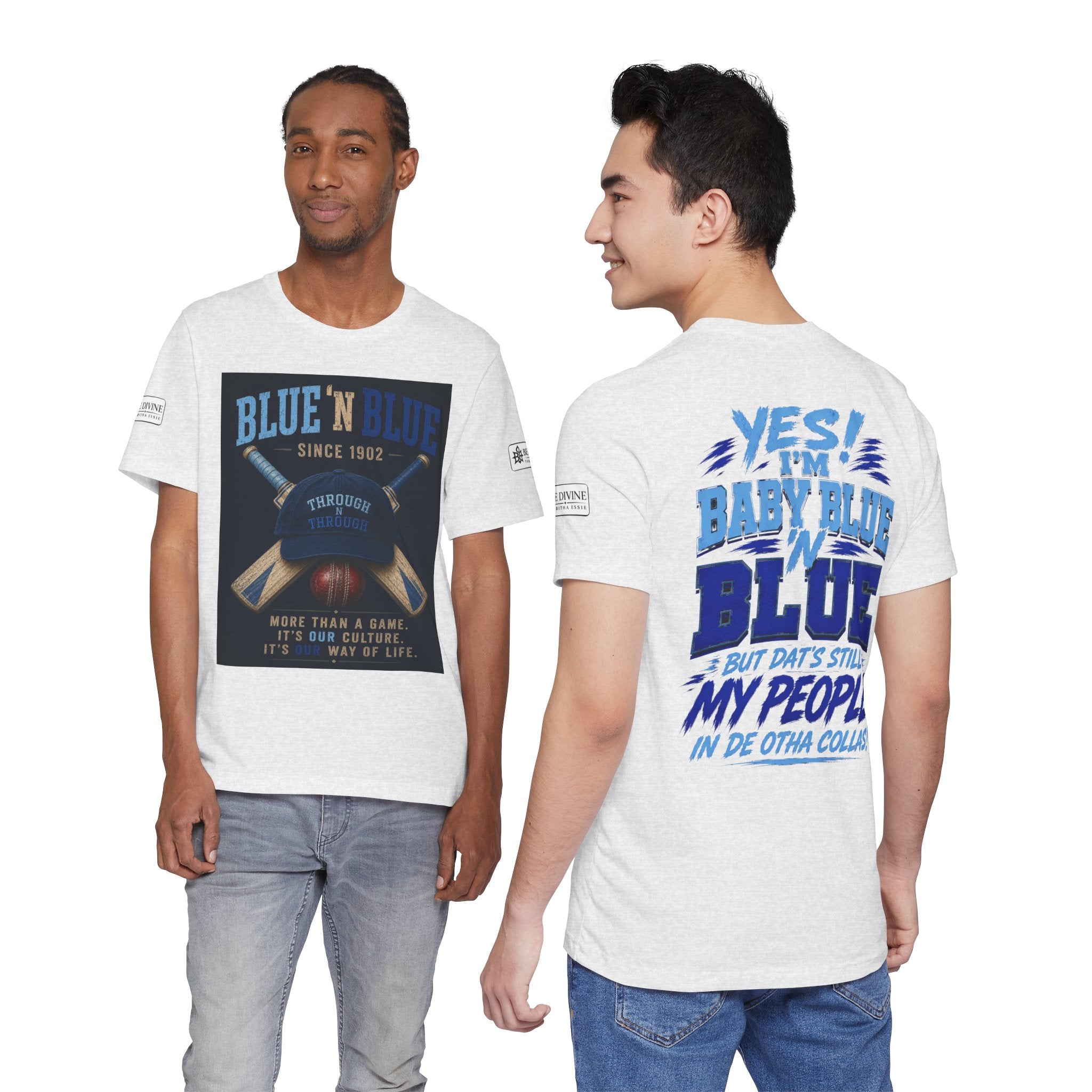 BE DIVINE™ Blue 'N Blue Since 1902 – Through 'N Through Heritage Tee