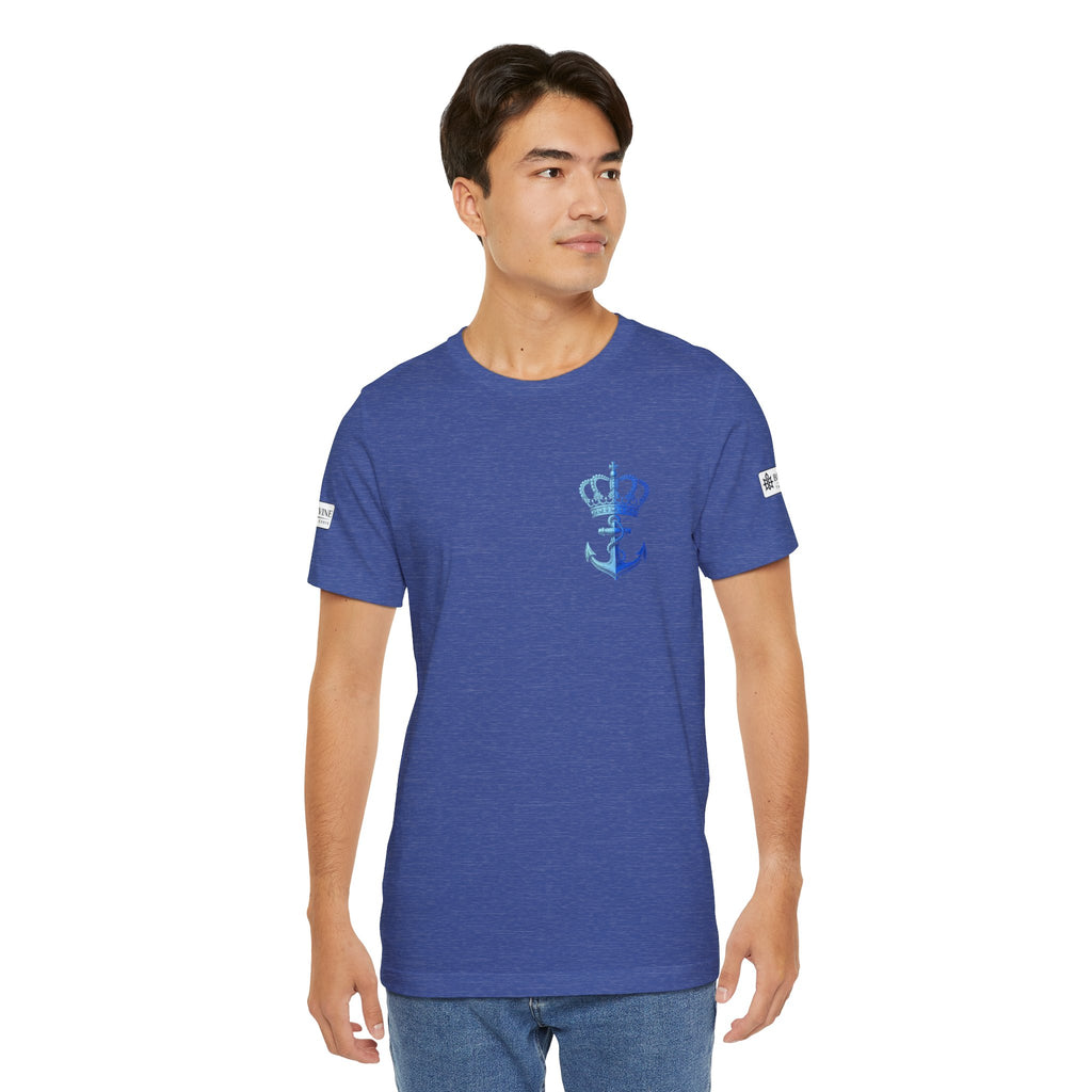 BE DIVINE™ Premium Minimal Crown 'N Anchor Tee – Blue 'N Blue Edition